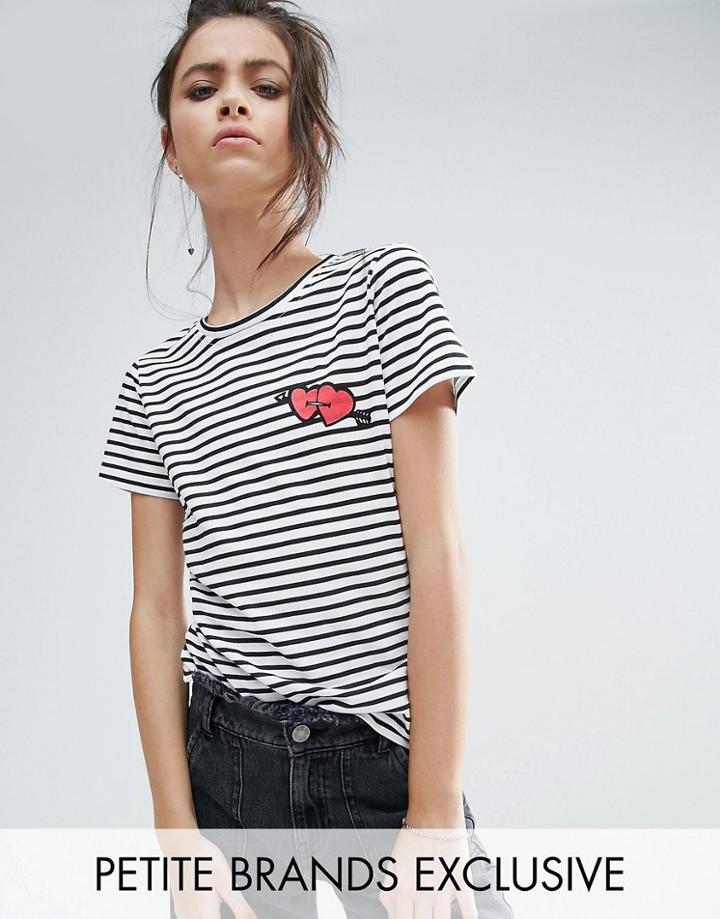 Noisy May Petite Striped Motif Tee - Multi