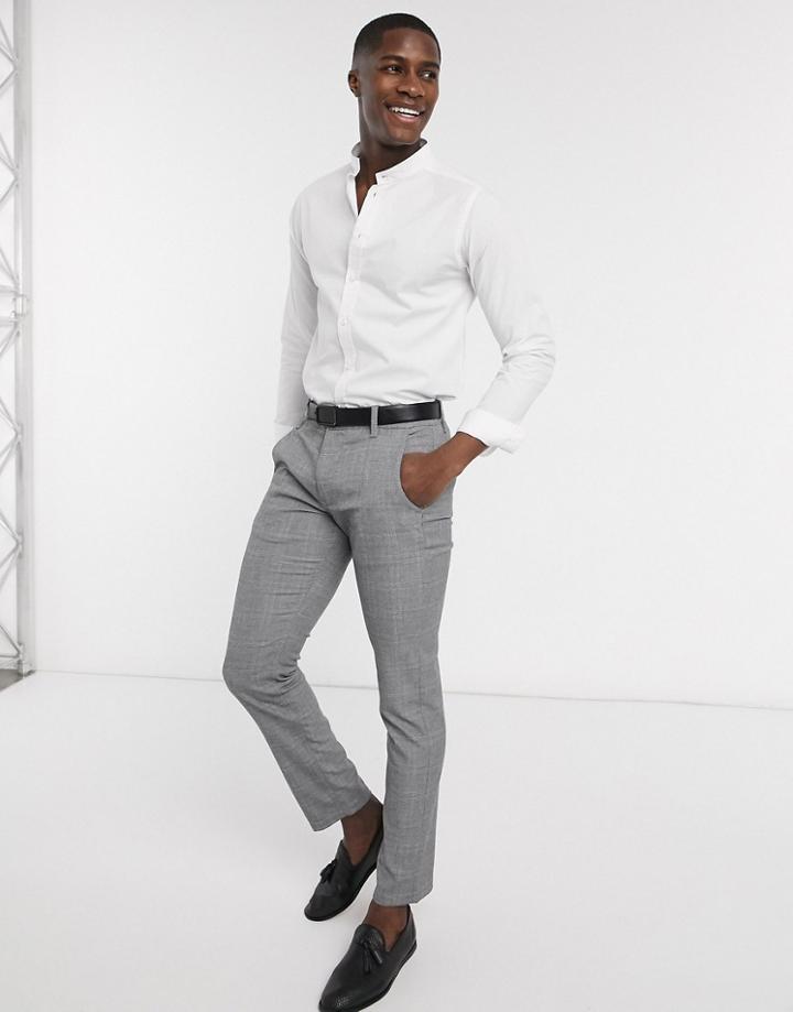 Bolongaro Trevor Slim Fit Grandad Shirt-white