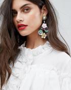 Aldo Floral Chandelier Earrings - Pink