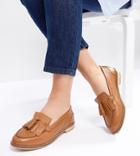 Asos Maxwell Wide Fit Leather Loafers-tan