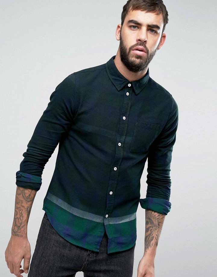 Another Influence Dip Dye Check Shirt - Black