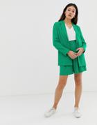 Asos Design Pop Green Soft Suit Shorts - Green