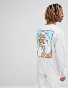 Ripndip Nerm Beard Back Print Long Sleeve T-shirt In White - White