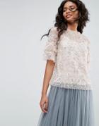 Needle & Thread Constellation Lace Top - Pink