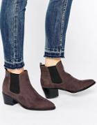 Head Over Heels By Dune Perina Gray Heeled Chelsea Boots - Gray