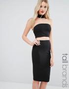 Missguided Tall Choker Midi Dress - Black