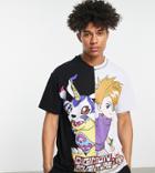 Bershka X Digimon Oversized T-shirt In Black