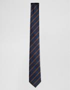 Selected Homme Tie With Stripe - Navy