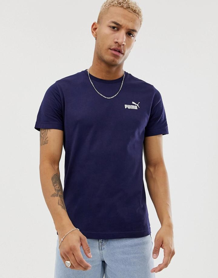 Puma Essentials Small Logo T-shirt In Navy - Navy