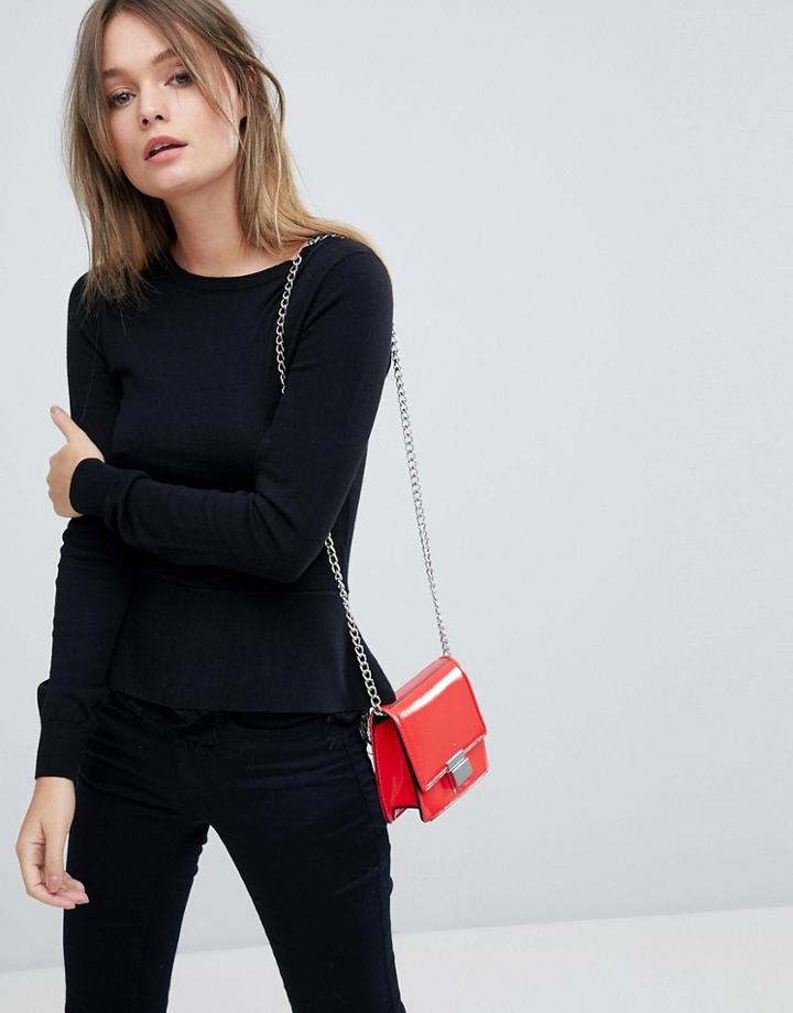 Oasis Lace Peplum Sweater - Black