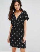 Louche Kimy Wrap Front Dress - Black
