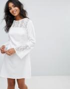 Rage Crochet Insert Dress - White