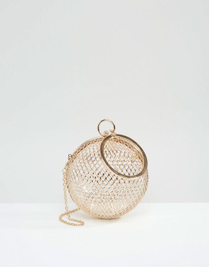 Asos Cage Sphere Clutch Bag - Gold