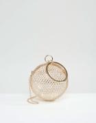 Asos Cage Sphere Clutch Bag - Gold