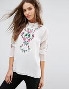 Y.a.s Embroidered Summer Top - Multi