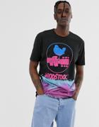 Asos Design Woodstock Relaxed Fit -shirt With Ombre Tie Dye - Black
