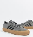 Adidas Skate Boarding Matchcourt Rx Sneakers With Gum Sole - Gray