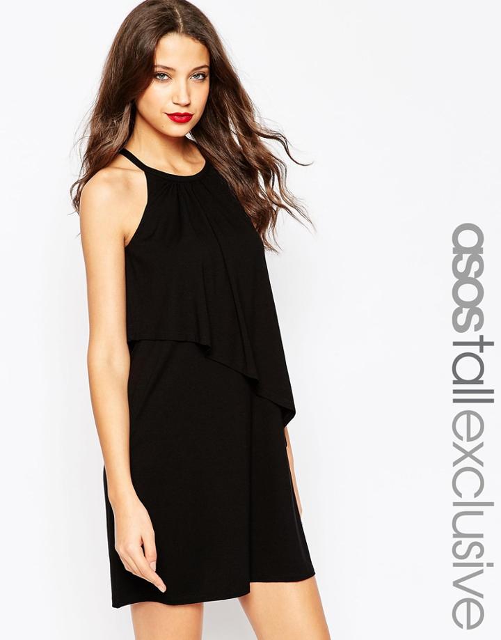 Asos Tall Tiered Swing Dress - Black