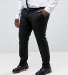 Asos Plus Slim Tuxedo Suit Pants In Black