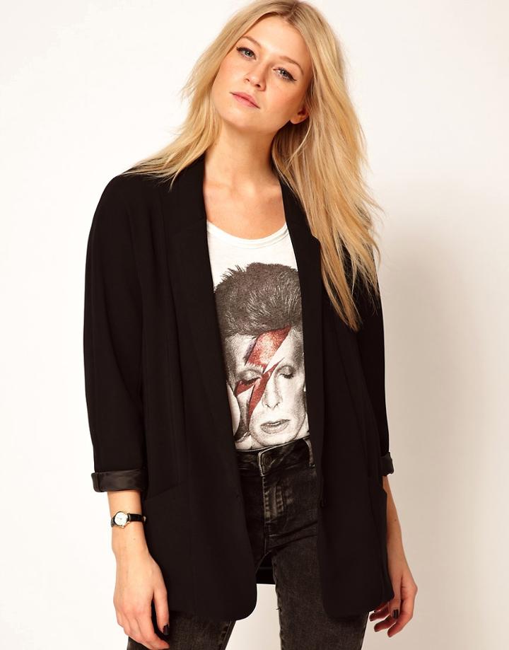 Oasis Long Line Blazer - Black