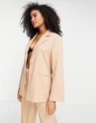 Na-kd Belted Blazer In Beige - Part Of A Set-neutral