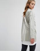 Adidas Longline Shirt With Pleated Back - Cream