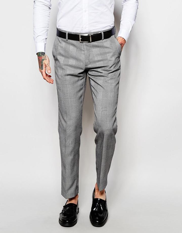 Feraud Large Prince Of Wales Check Suit Pants - Black