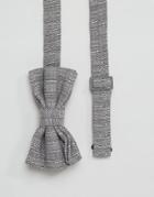 Asos Bow Tie In Black Texture Weave - Beige