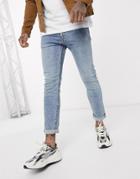 Levi's Youth 519 Super Skinny Fit Hi-ball Roll Jeans In Pickles Advanced Stretch Light Wash-blues