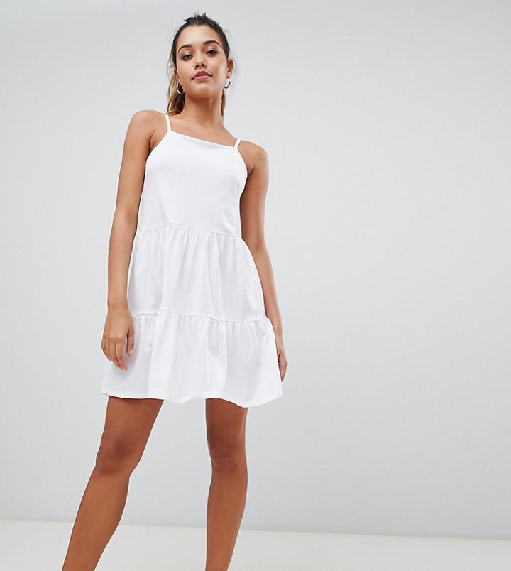Boohoo Exclusive Tiered Sun Dress In White - White