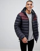 French Connection Padded Hooded Jacket With Contrast Panel-black