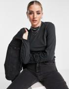 Free People Hooked On You Sleeve Detail Top In Black