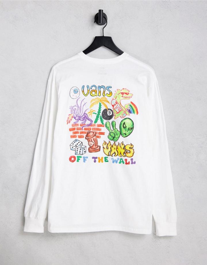 Vans X Crayola Long Sleeve T-shirt With Flower Back Print In White