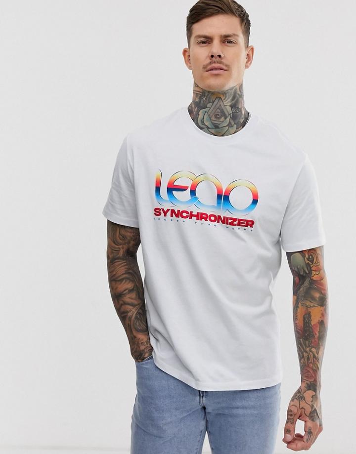 Bershka Retro Print Sychronizer T-shirt In White