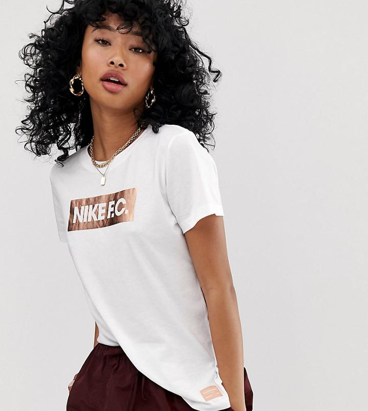 Nike Fc White And Rose Gold T-shirt