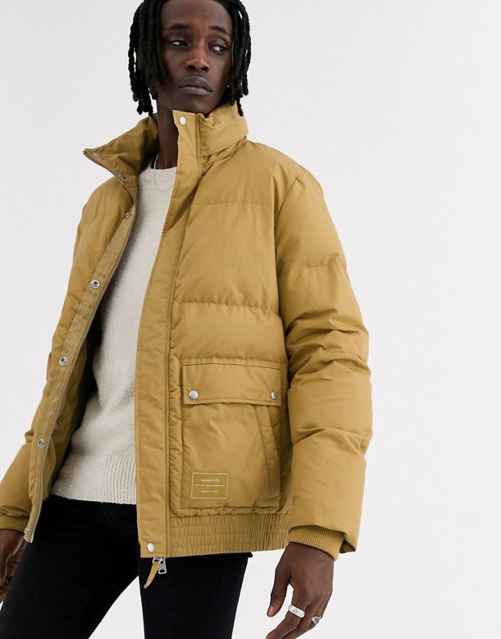 Allsaints Puffer Jacket In Mustard-yellow