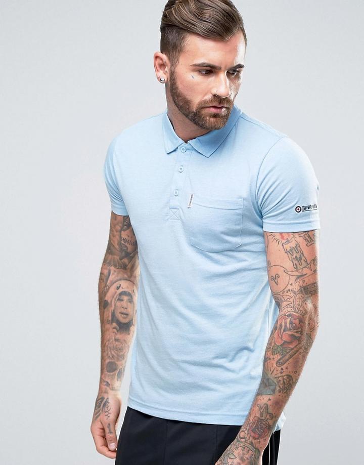 Lambretta Jersey Pocket Polo Shirt - Blue