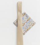 Asos Design Wedding Slim Tie & Pocket Square In Cream