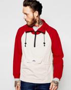 Penfield Overhead Jacket With Contrast Sleeves Showerproof In Red - Red