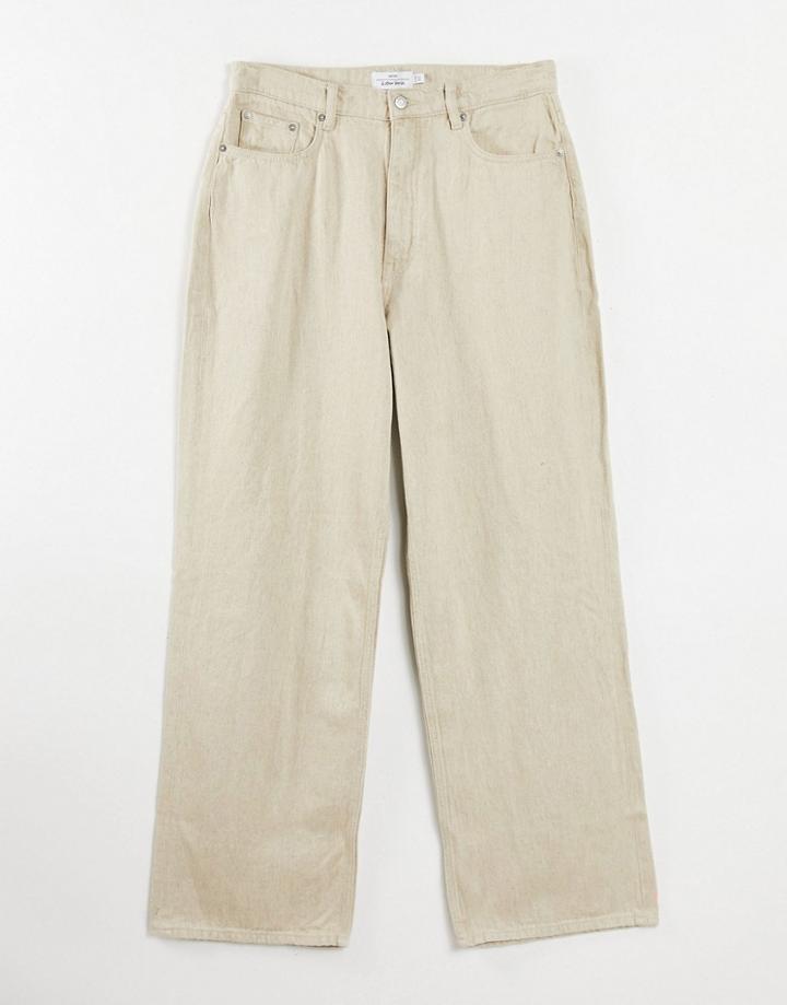 & Other Stories Dear Linen High Waist Jeans In Beige-neutral