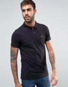 Boss Orange By Hugo Boss Slim Polo Washed Pique In Black - Black