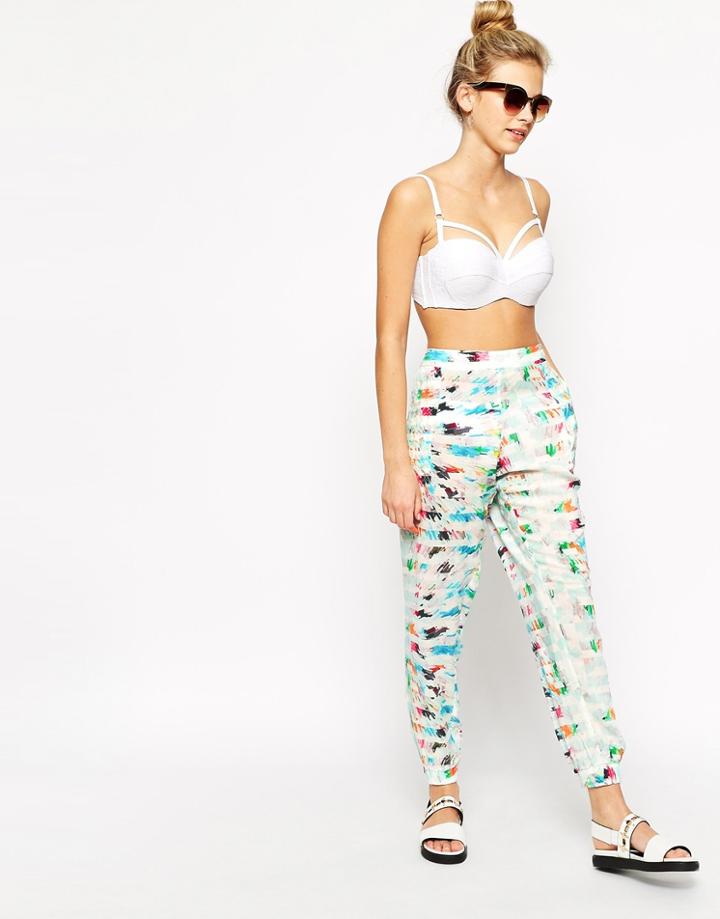 Robyn Lawley Sky High Criss Cross Beach Pants - Multi Blue