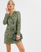 Dusty Daze Blazer Dress In Sequin Grid