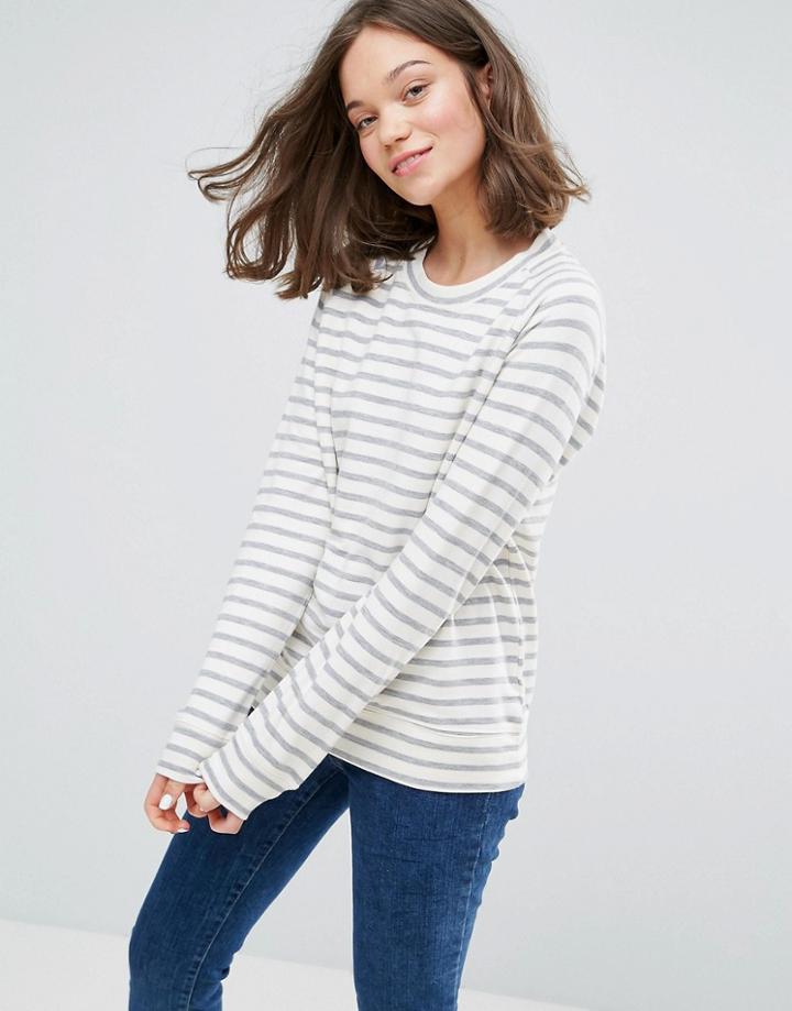 Moss Copenhagen Stripe Sweat - Gray