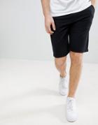 Solid Slim Fit Jersey Short In Black - Black