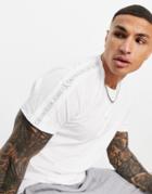 Calvin Klein Jeans Logo Jacquard Shoulder T-shirt In White