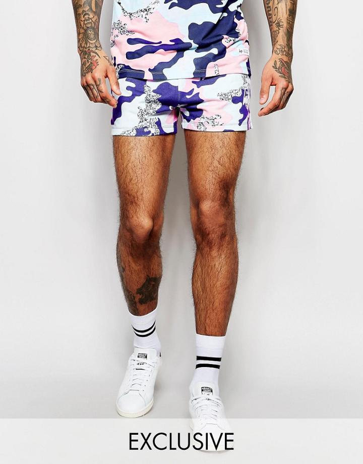 Hype Retro Shorts In Camo - White