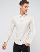 Burton Menswear Long Sleeve Jersey Polo Shirt - Stone