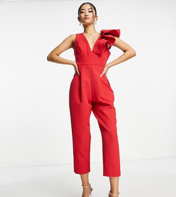 Ever New Petite Structured Shoulder Jumpsuit In Red