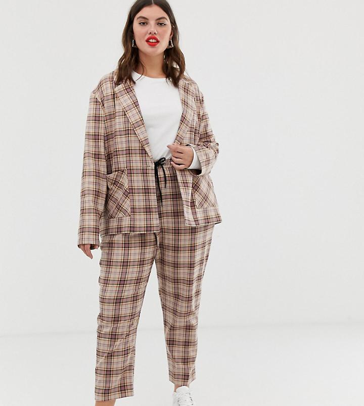 Collusion Plus Check Peg Pants - Multi
